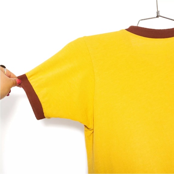 SOLD - Stoned Immaculate Hollyweed Goldenrod Yellow Brown Ringer Tee - Small - Picture 9 of 12